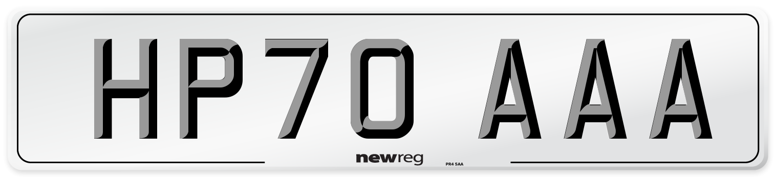 HP70 AAA Number Plate from New Reg